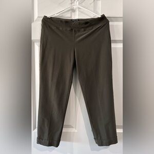 Eileen Fisher Stretch Crepe Pull On Pants Sz S Green Cropped Knit Contemporary